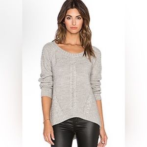 Oversized gray knit sweater